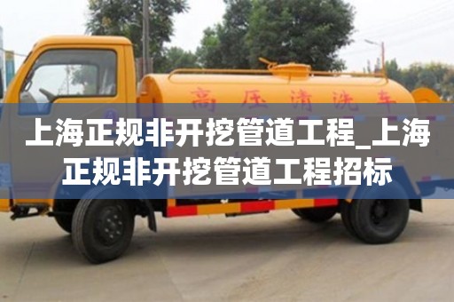 上海正规非开挖管道工程_上海正规非开挖管道工程招标