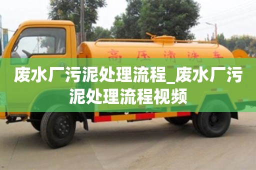 废水厂污泥处理流程_废水厂污泥处理流程视频