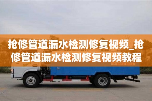 抢修管道漏水检测修复视频_抢修管道漏水检测修复视频教程