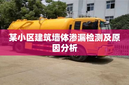 某小区建筑墙体渗漏检测及原因分析