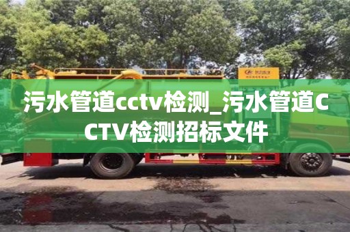 污水管道cctv检测_污水管道CCTV检测招标文件