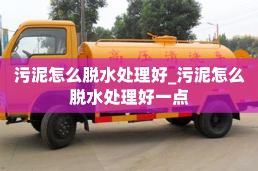 污泥怎么脱水处理好_污泥怎么脱水处理好一点