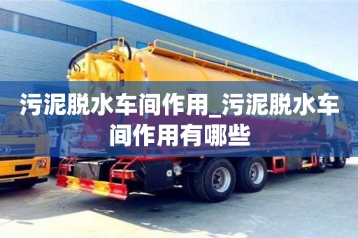 污泥脱水车间作用_污泥脱水车间作用有哪些