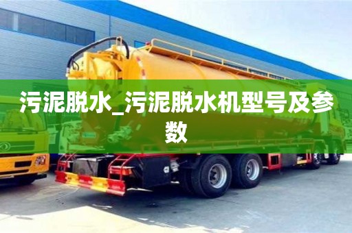 污泥脱水_污泥脱水机型号及参数
