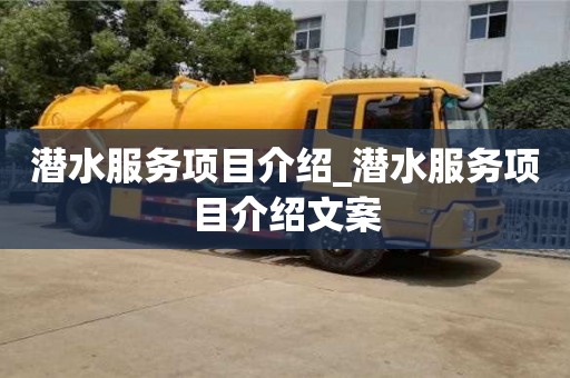 潜水服务项目介绍_潜水服务项目介绍文案