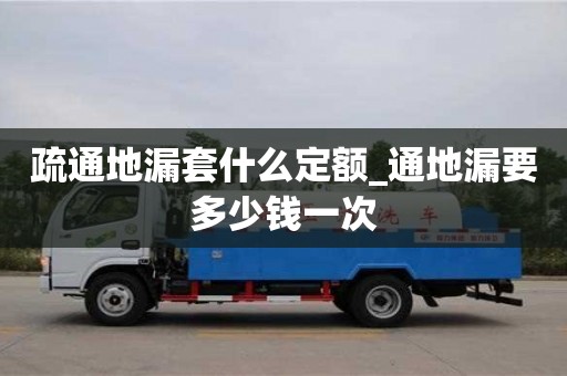 疏通地漏套什么定额_通地漏要多少钱一次