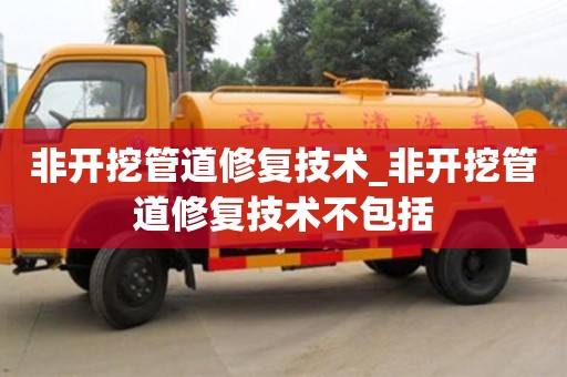 非开挖管道修复技术_非开挖管道修复技术不包括